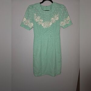 Elegant Mint Green Floral Dress